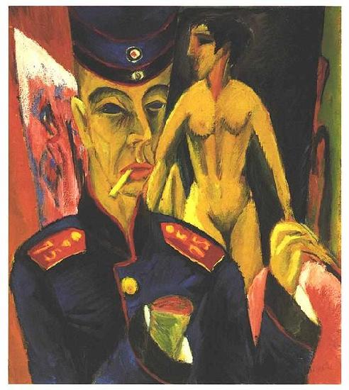 Ernst Ludwig Kirchner Self-portrait as a Soldier oil painting image
